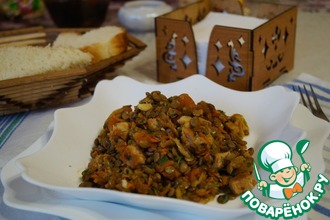 Чечевица с мясом и овощами