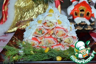 Салат "Заснеженная избушка"