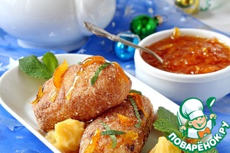 Молотес с кремом и апельсиновым мармеладом