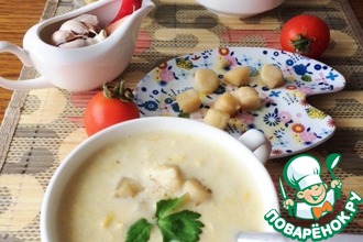 Кукурузный суп-пюре с гребешками