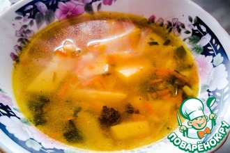 Куриный суп с манными клецками