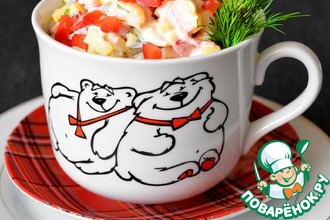 Картофельный салат с запеченной треской