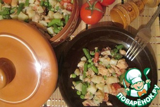 Салат с лососем и овощами