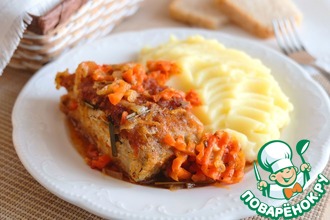 Пикша в томатном соусе с овощами