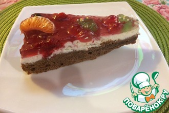 Кекс с творогом и заливными фруктами