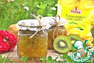 Варенье из киви с кокосовой стружкой