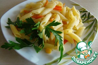 Гарнир из макарон с овощами