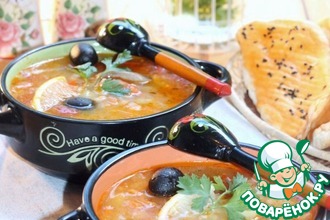 Рассольник с потрохами и рассольной заправкой