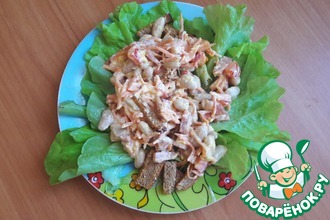 Салат с сервелатом и корейской морковью