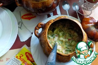 Окрошка с форелью