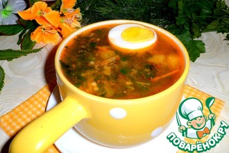 Рассольник с крапивой и щавелем