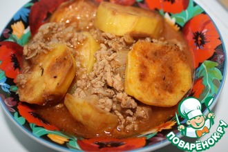 Картофель под соусом с мясным фаршем