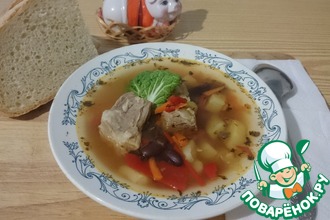 Суп со свининой и фасолью