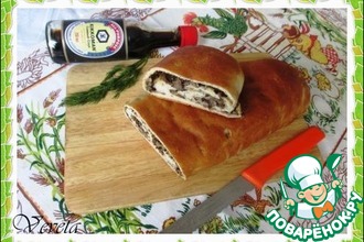 Постный грибной рулет