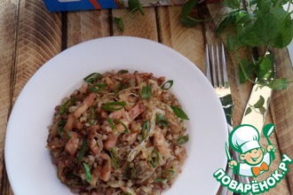 Гречка с салом и луком