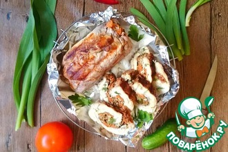 Куриные рулеты с разноцветной начинкой