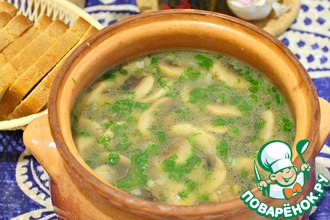 Грибница с пшеном
