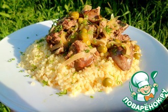 Пшено с печенью и овощами