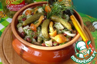 Салат "Деревенский" с маринованными огурцами