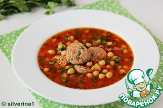 Суп с деревенскими колбасками и нутом