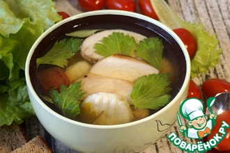 Овощной бульон с заправкой и ньоками