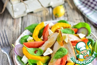 Куриный салат с печеной тыквой