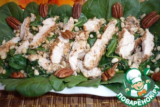 Салат с куриным филе и шпинатом
