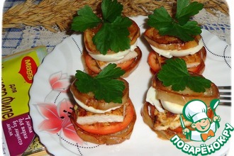 Закуска из белых баклажанов с курицей