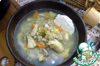 Рассольник с рыбой и перловкой