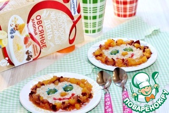 Овсянка с карамельным персиком и сливой