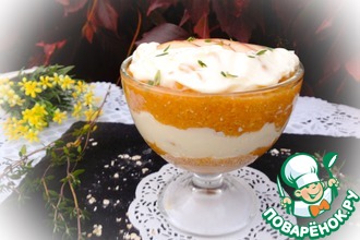 Персиковый десерт с творожным сыром