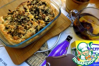 Киш с лесными грибами и геркулесом