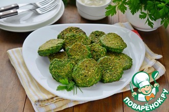 Оладьи из зелени с отрубями