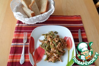 Тушеная стручковая фасоль с мясом
