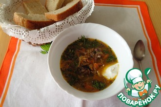 Суп грибной с репой и морковью