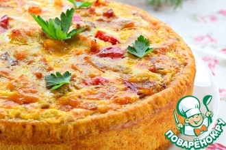 Пирог со сладким перцем и курицей