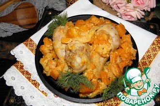 Курица с тыквой в молочном соусе