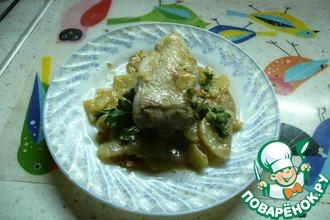 Тушеная курица с картофелем в мультиварке