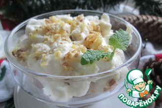 Десерт с печеньем и творожным кремом