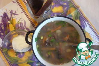 Суп грибной с фасолью и овощами