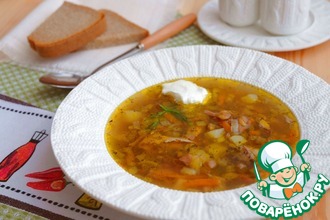 Чечевичный суп с домашней курицей