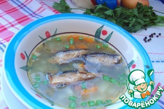 Рисовый суп со шпротами