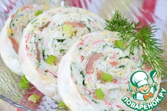 Рулет с рыбой и крабовыми палочками