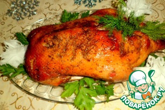 Утка с яблоками, запеченная в духовке