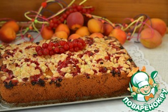 Пирог с абрикосом и красной смородиной