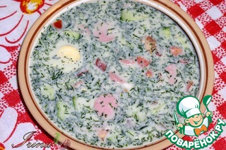 Окрошка с курицей на простокваше