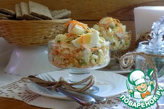 Яичный салат с зелёной редькой