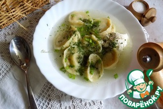 Пельмени с обжаренным цуккини