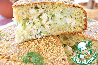 Пирог капустный с курицей