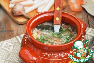 Деревенская гречневая похлебка с салом
